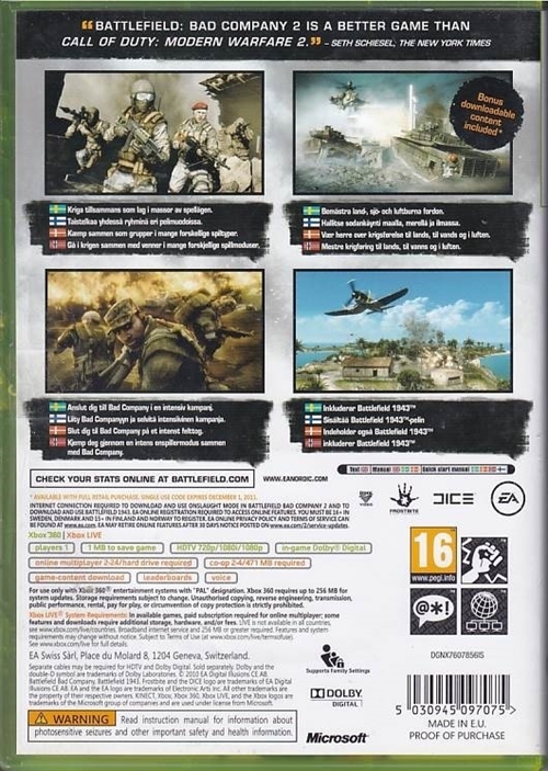 Battlefield Bad Company 2 Ultimate Edition - Xbox 360 (B Grade) (Genbrug)